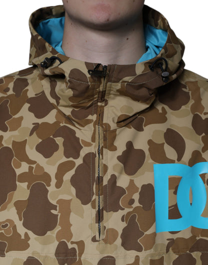  - Brown Camouflage Hooded Pullover Jacket