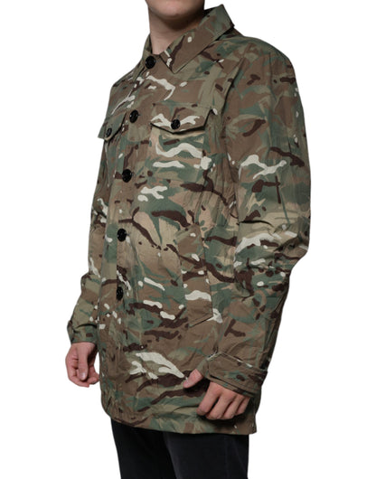  - Multicolor Camouflage Collared Coat Jacket