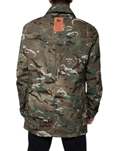  - Multicolor Camouflage Collared Coat Jacket