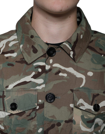  - Multicolor Camouflage Collared Coat Jacket