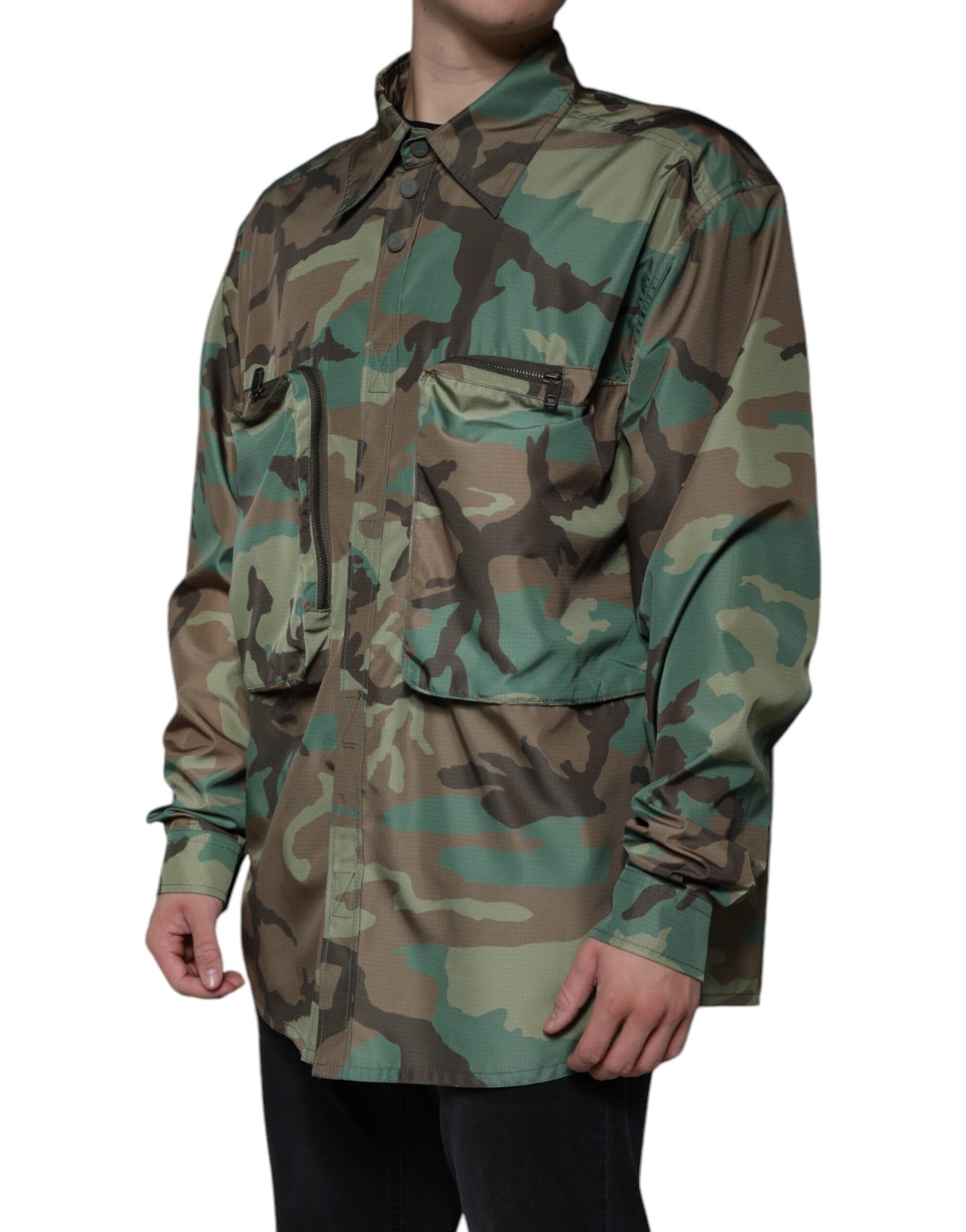  - Multicolor Camouflage Button Down Shirt
