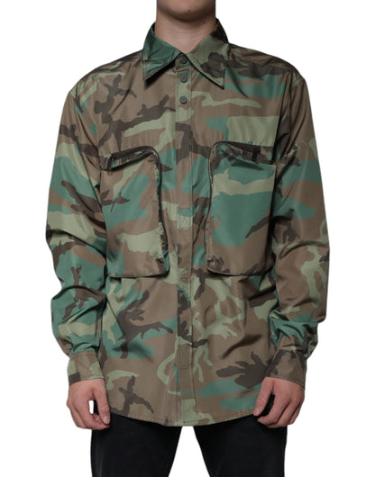  - Multicolor Camouflage Button Down Shirt
