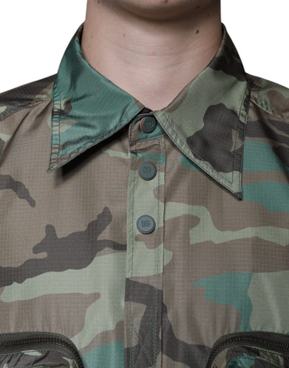 - Multicolor Camouflage Button Down Shirt