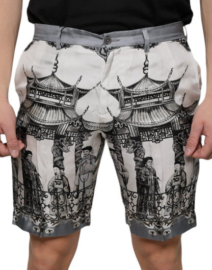  - Multicolor Printed Silk Men Bermuda Shorts