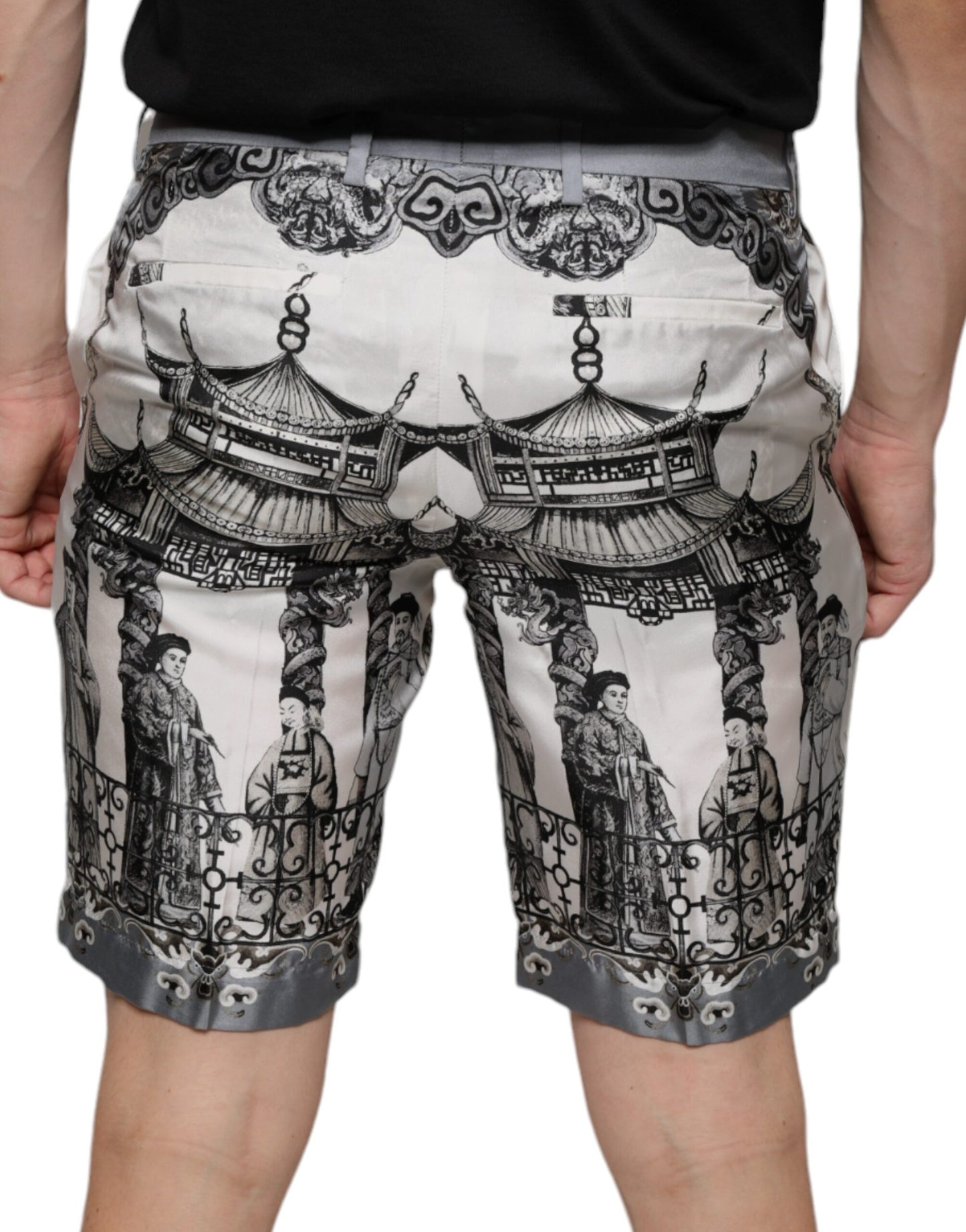  - Multicolor Printed Silk Men Bermuda Shorts