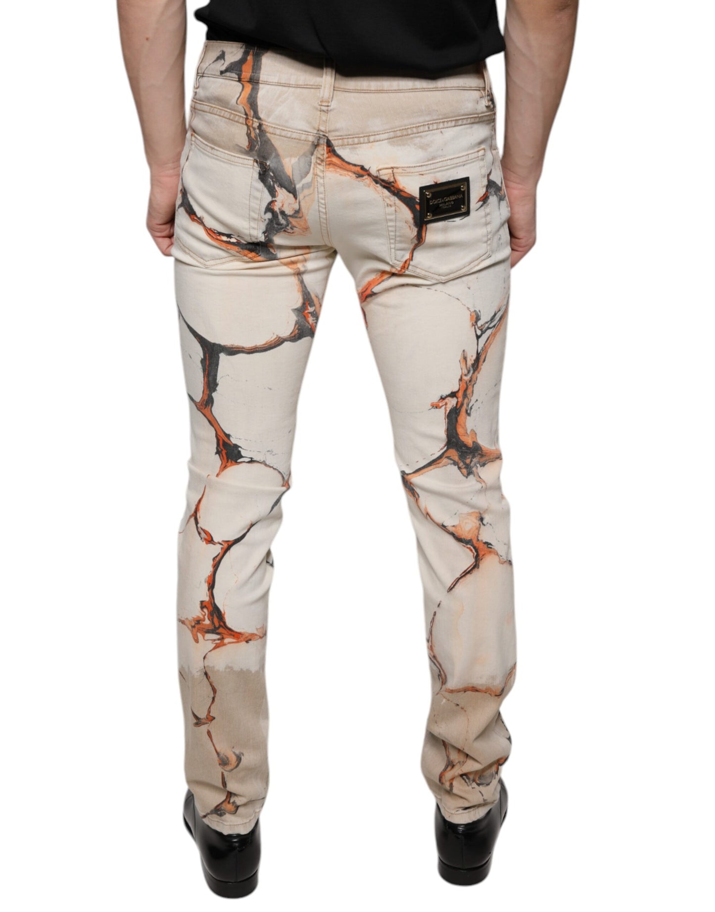 Beige Cotton Dye Slim Fit Men Denim Jeans - The Luxe Alliance