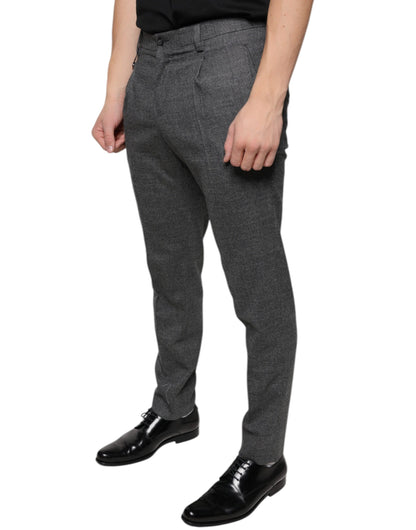  - Gray Check Tartan Wool Skinny Pants