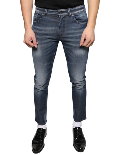  - Dark Blue Washed Cotton Skinny Denim Jeans