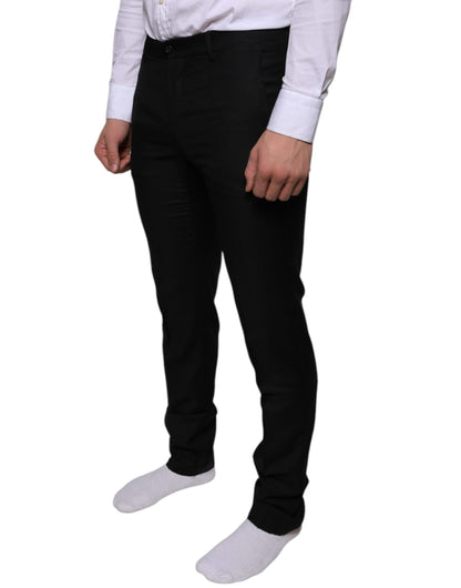  - Black Wool Skinny Dress Formal Pants