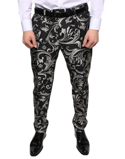  - Black Jacquard Skinny Dress Pants