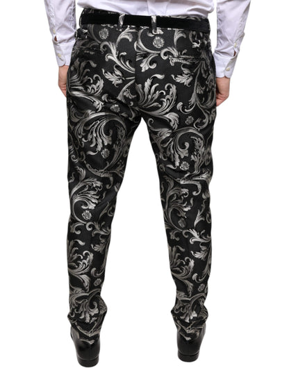  - Black Jacquard Skinny Dress Pants