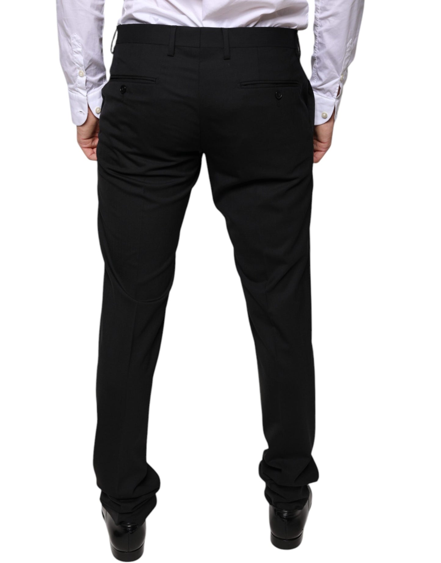  - Black Wool Skinny Dress Formal Pants