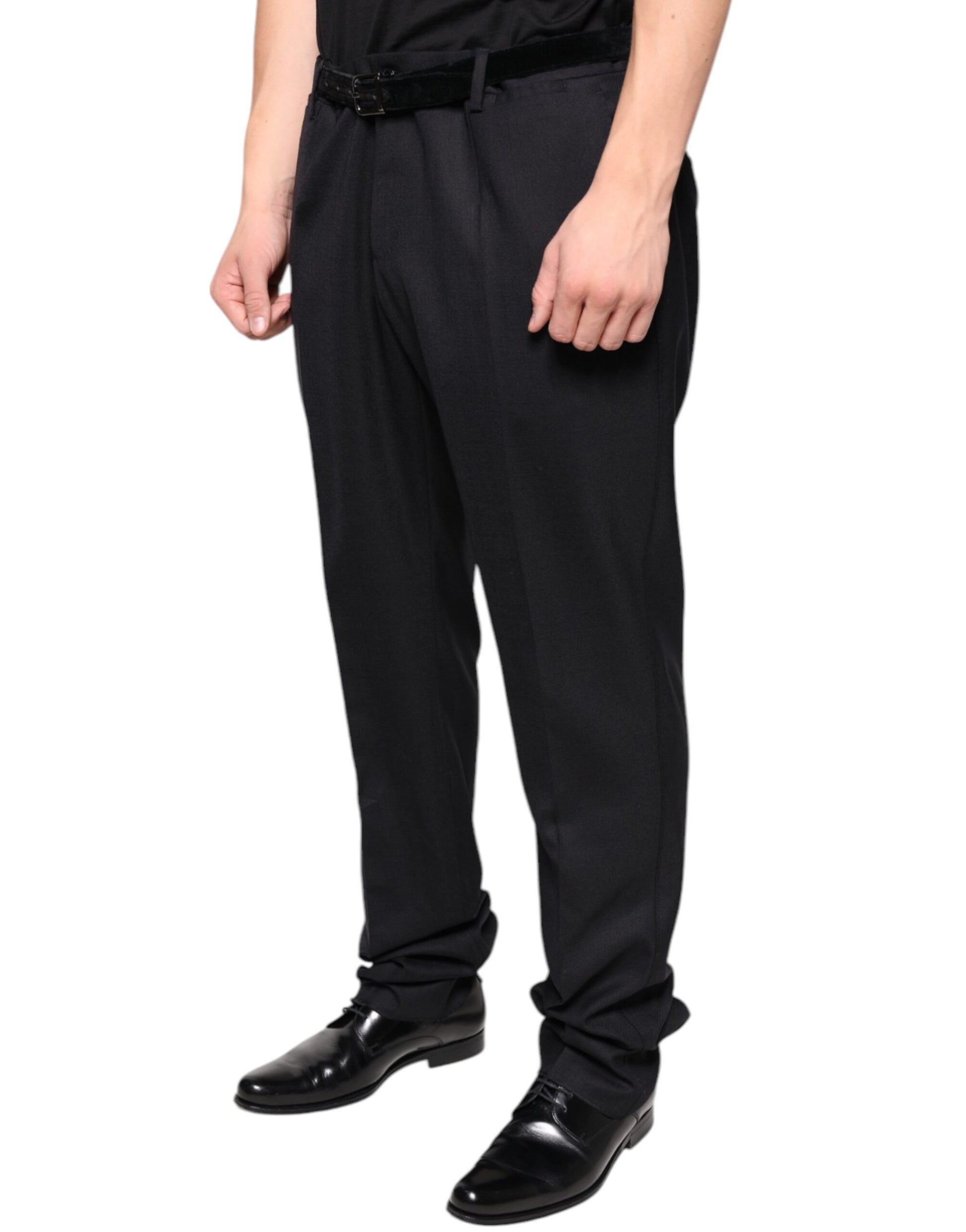 Black Wool Skinny Dress Formal Pants