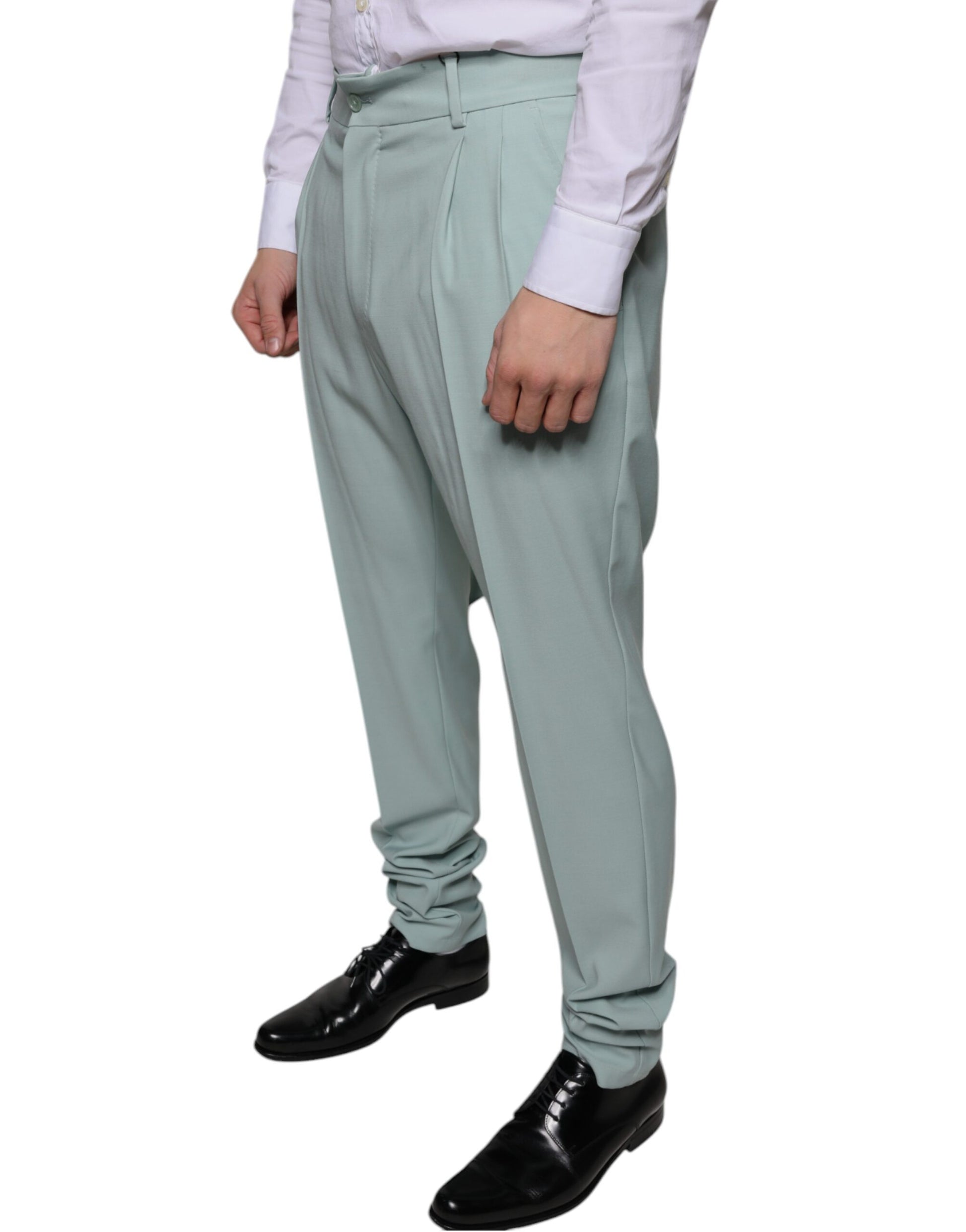 Mint Green Cotton Dress Pants