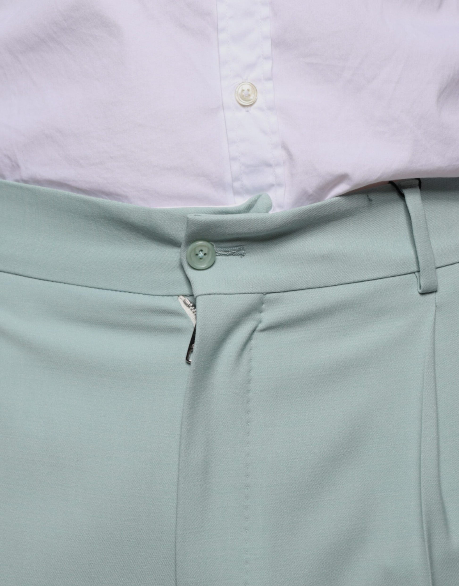 Mint Green Cotton Dress Pants