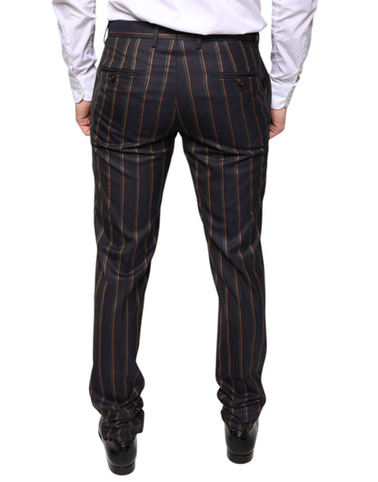  - Brown Stripes Skinny Men Dress Pants