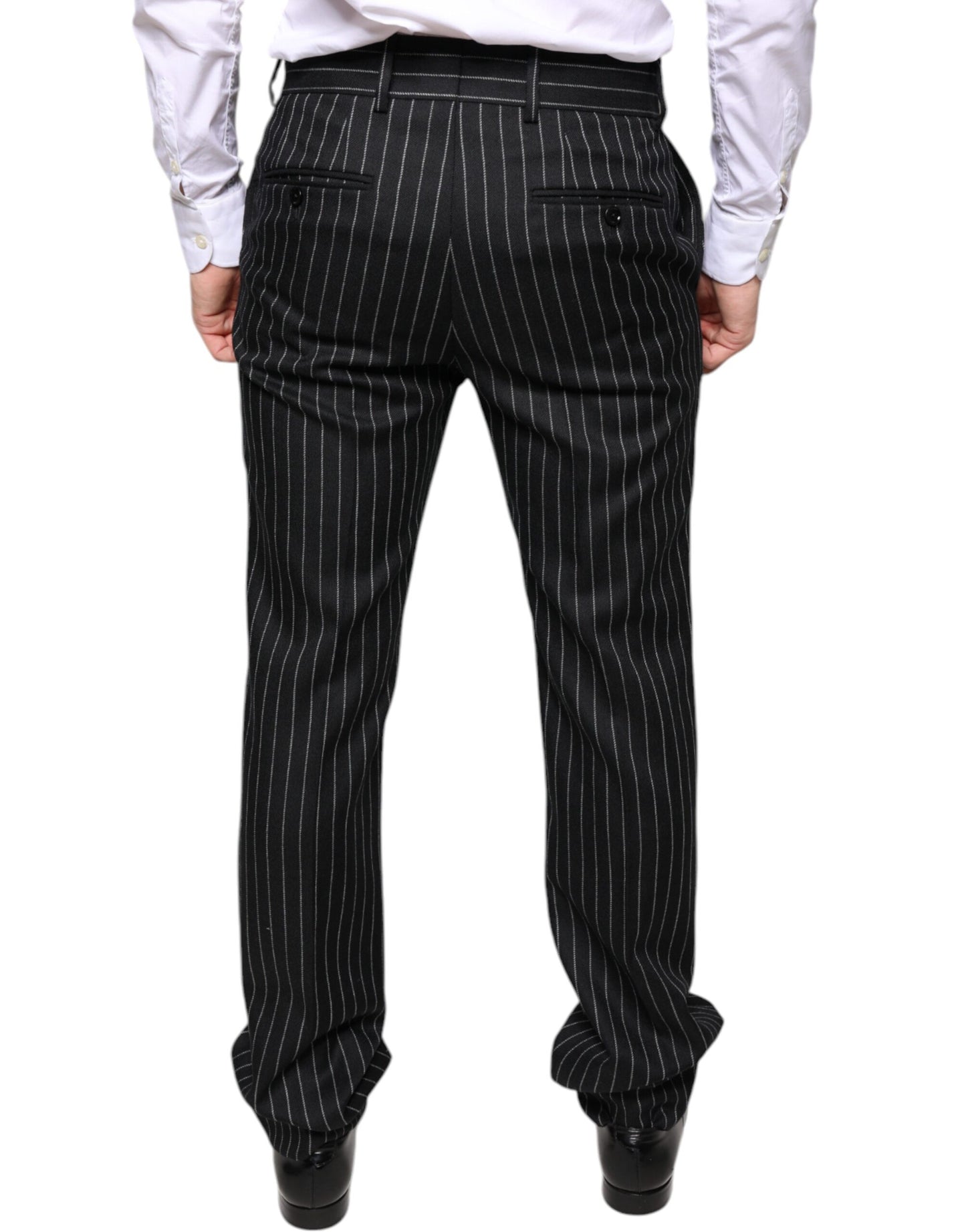  - Black Stripes Skinny Men Dress Pants