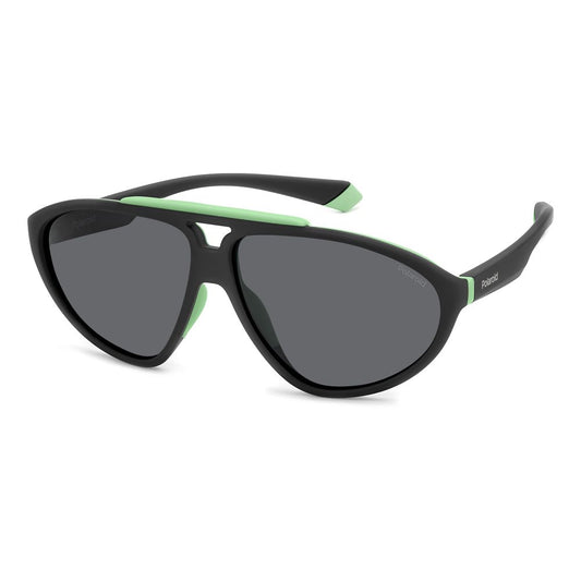 Polaroid Black Rubber Sunglasses – Unisex Style with Grey Lenses, 62mm