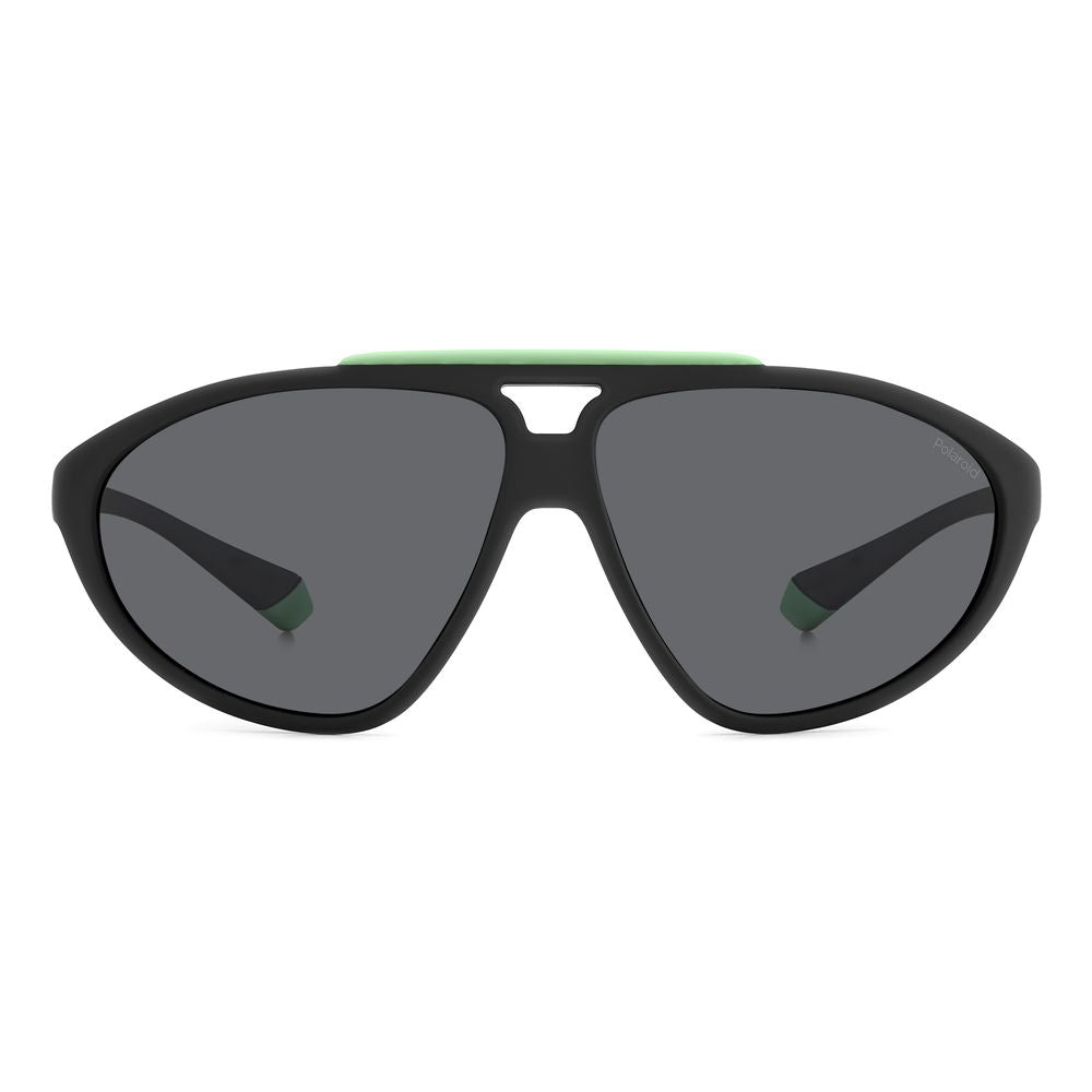 Polaroid Black Rubber Sunglasses – Unisex Style with Grey Lenses, 62mm