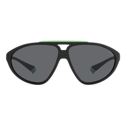 Polaroid Black Rubber Sunglasses – Unisex Style with Grey Lenses, 62mm