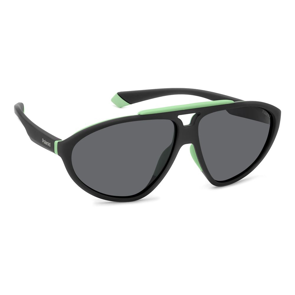 Polaroid Black Rubber Sunglasses – Unisex Style with Grey Lenses, 62mm