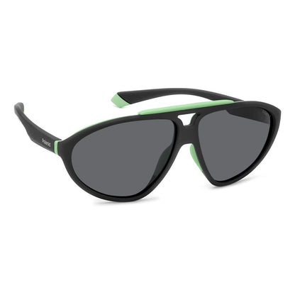 Polaroid Black Rubber Sunglasses – Unisex Style with Grey Lenses, 62mm