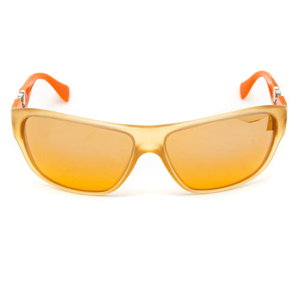 Police Unisex Sunglasses – Orange Injected Frame, Silver Mirrored Lenses
