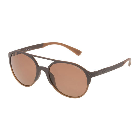 Police Unisex Sunglasses – Brown Injected Frame, 55mm Lenses