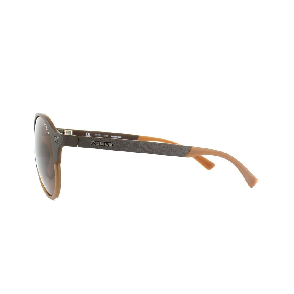 Police Unisex Sunglasses – Brown Injected Frame, 55mm Lenses