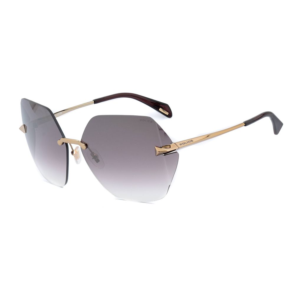 Police Women's Sunglasses – Golden Metal Frame, Brown Gradient Lenses