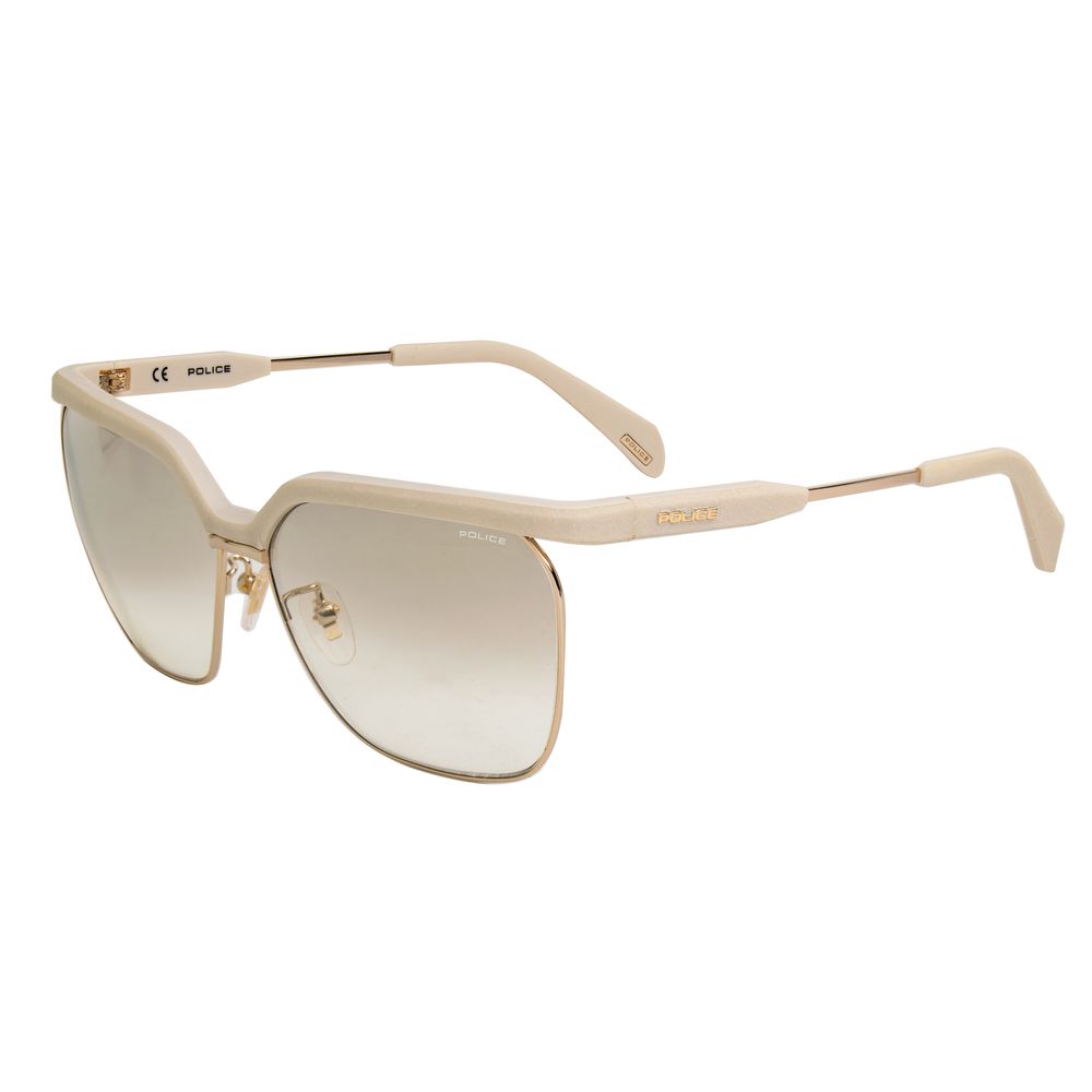 Police Women’s Sunglasses – Gold Gradient Metal Frame, Gray Mirror Lenses