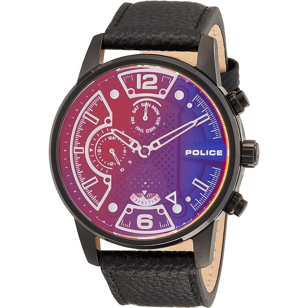  - Police Black Leather Watch