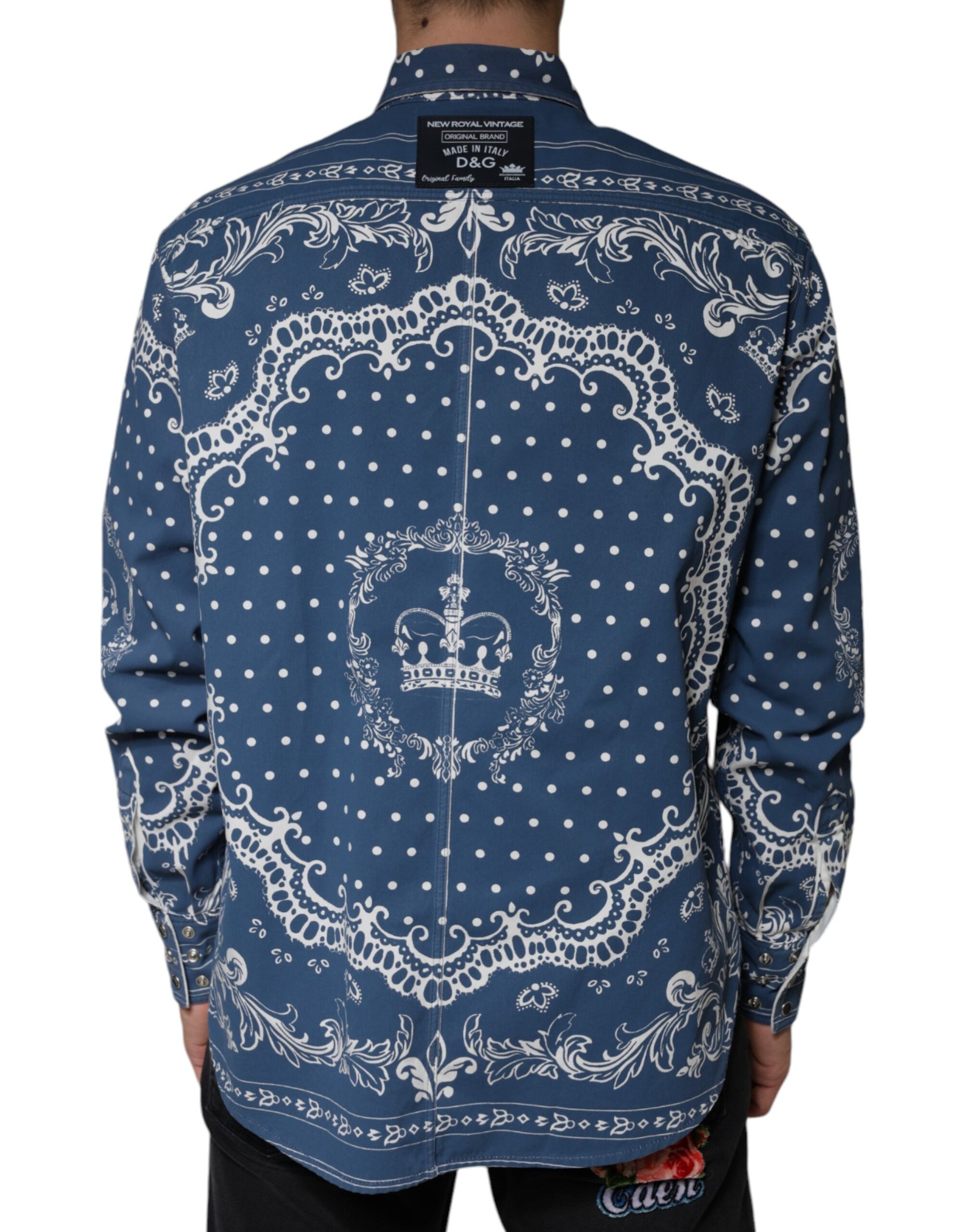 Blue & White Bandana Print Cotton Casual Shirt