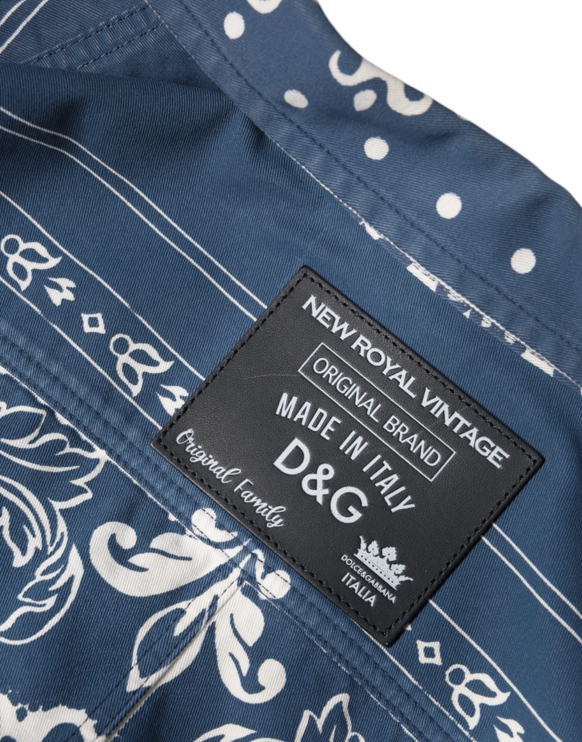 Blue & White Bandana Print Cotton Casual Shirt