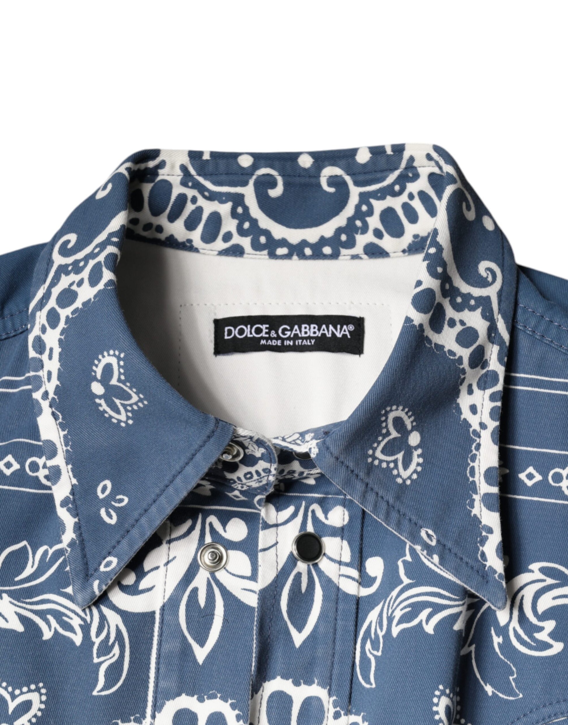 Blue & White Bandana Print Cotton Casual Shirt