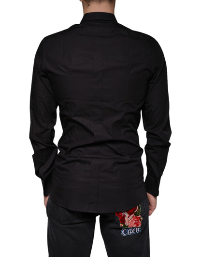  - Black King Crown Embroidered GOLD Dress Shirt