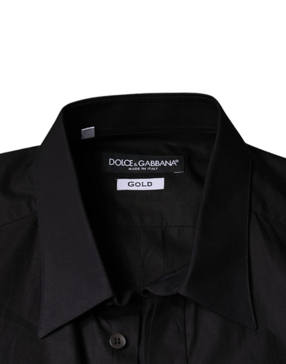  - Black King Crown Embroidered GOLD Dress Shirt