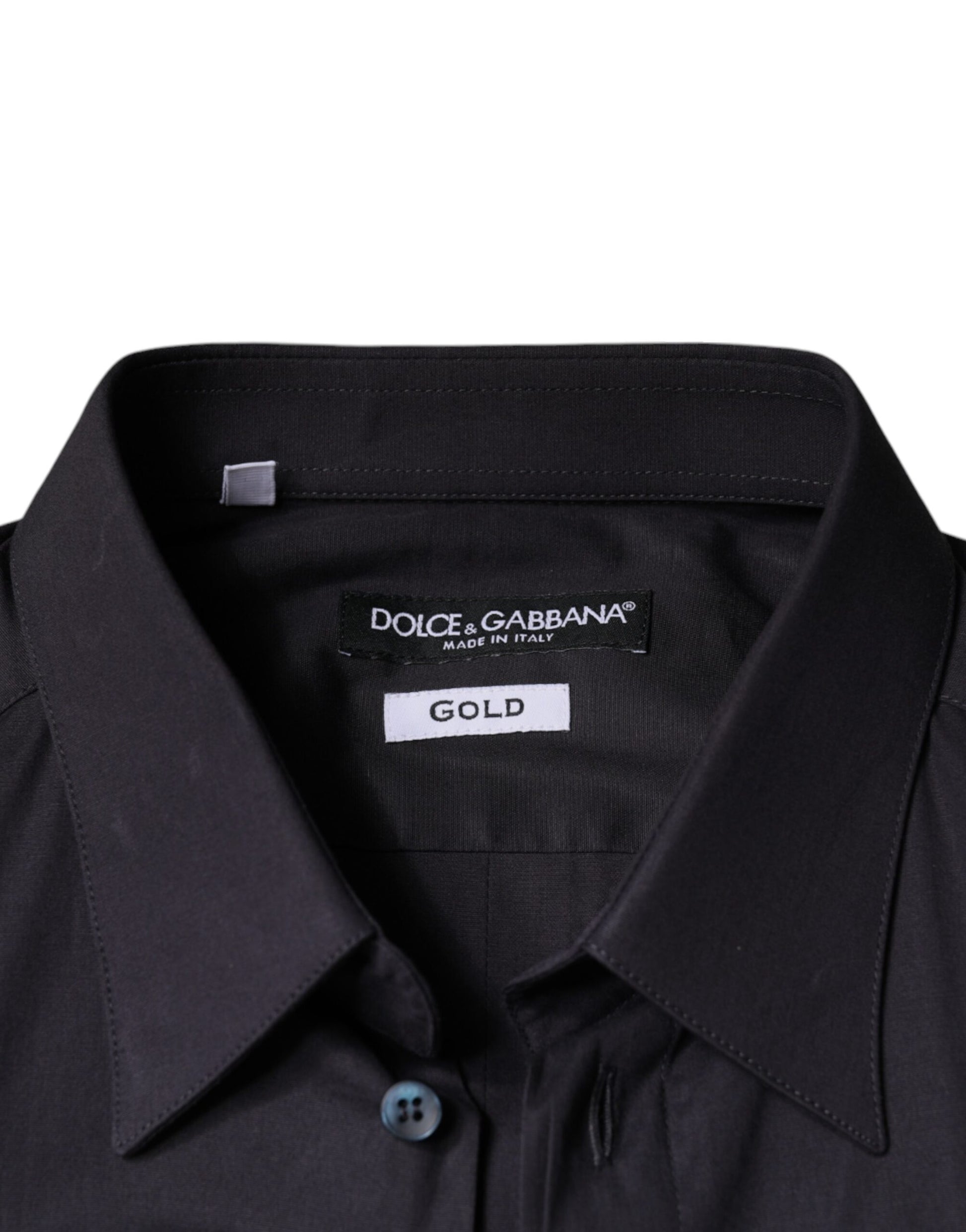 Dolce & Gabbana GOLD Black Cotton Stretch Dress Shirt