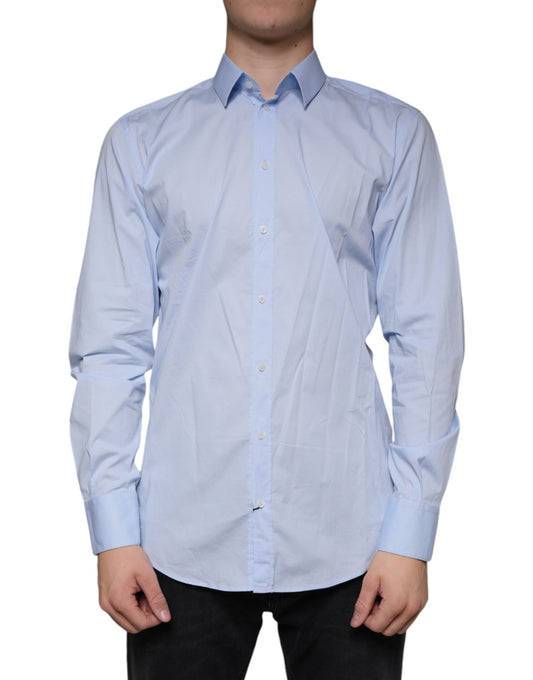  - Light Blue MARTINI Cotton Dress Formal Shirt