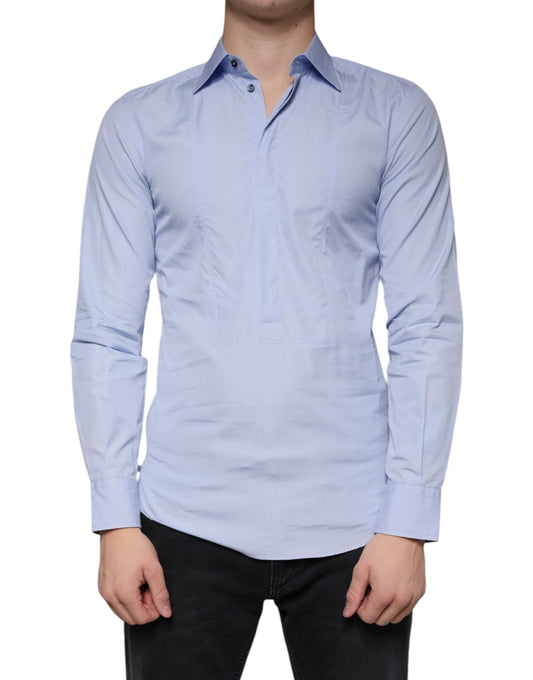  - Light Blue Cotton Men Dress Formal Shirt