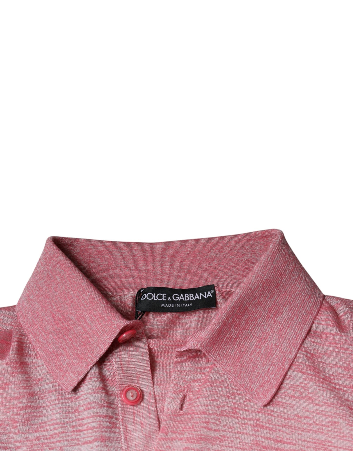  - Pink Polyester Long Sleeve Men Polo T-shirt