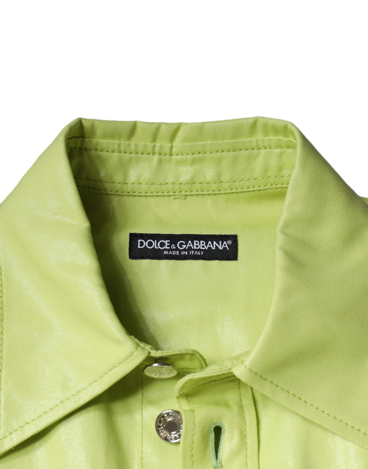 Dolce & Gabbana Green Cotton Collared Button Down Shirt