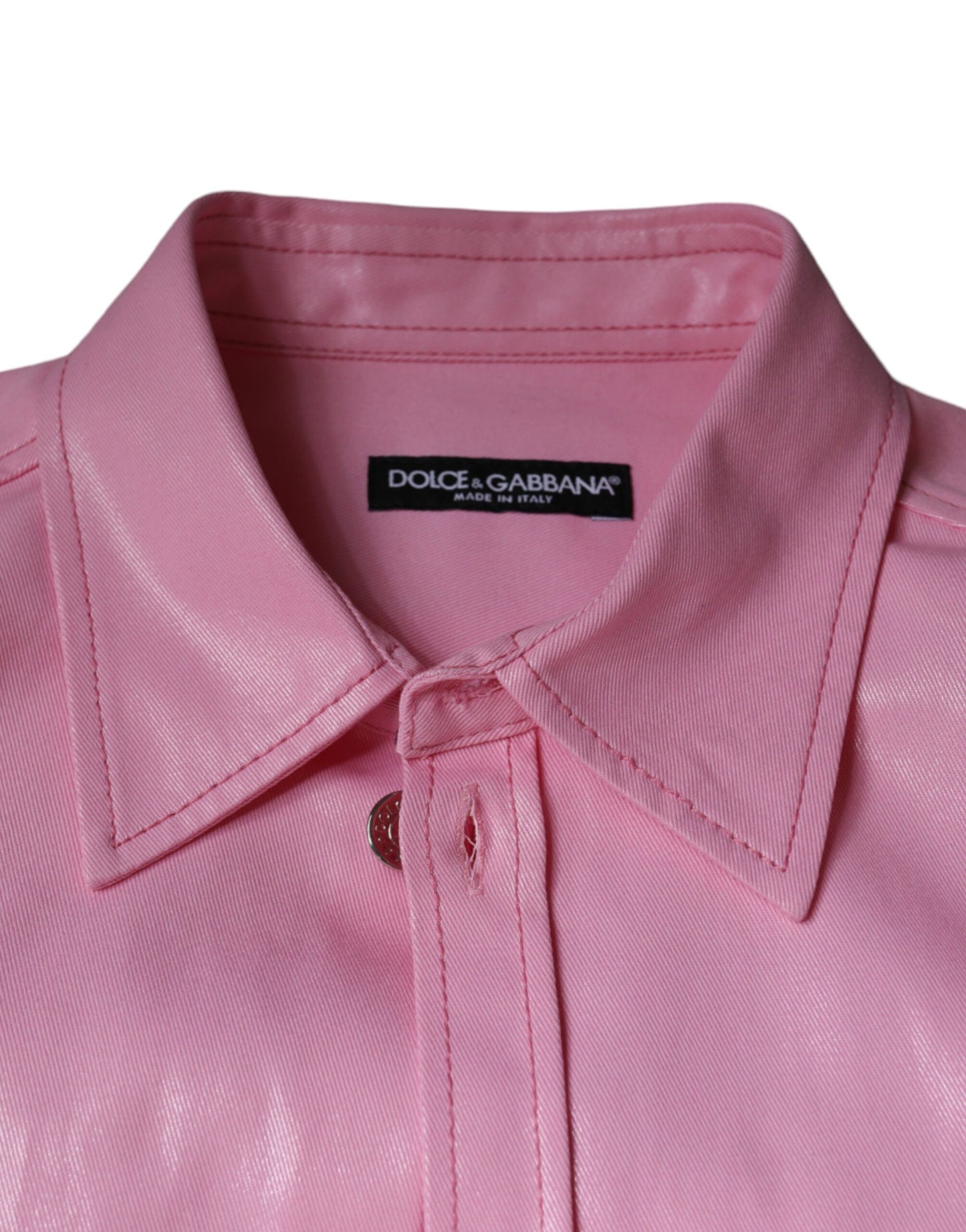  - Pink Cotton Collared Button Down Shirt