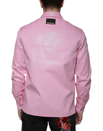  - Pink Cotton Collared Button Down Shirt