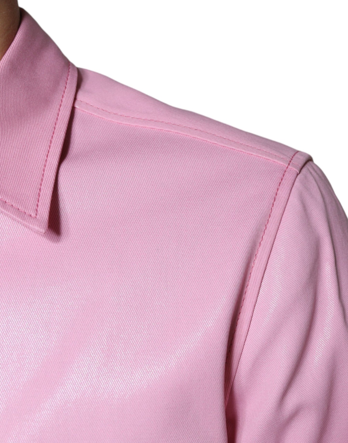  - Pink Cotton Collared Button Down Shirt