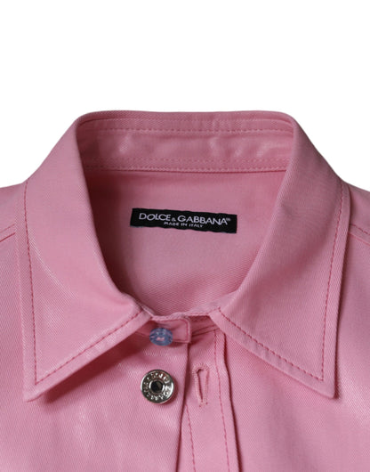  - Pink Cotton Collared Button Down Shirt