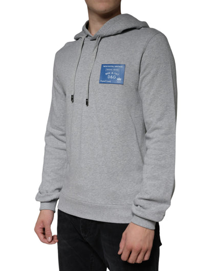  - Gray Cotton Logo Hooded Sweatshirt Sweater