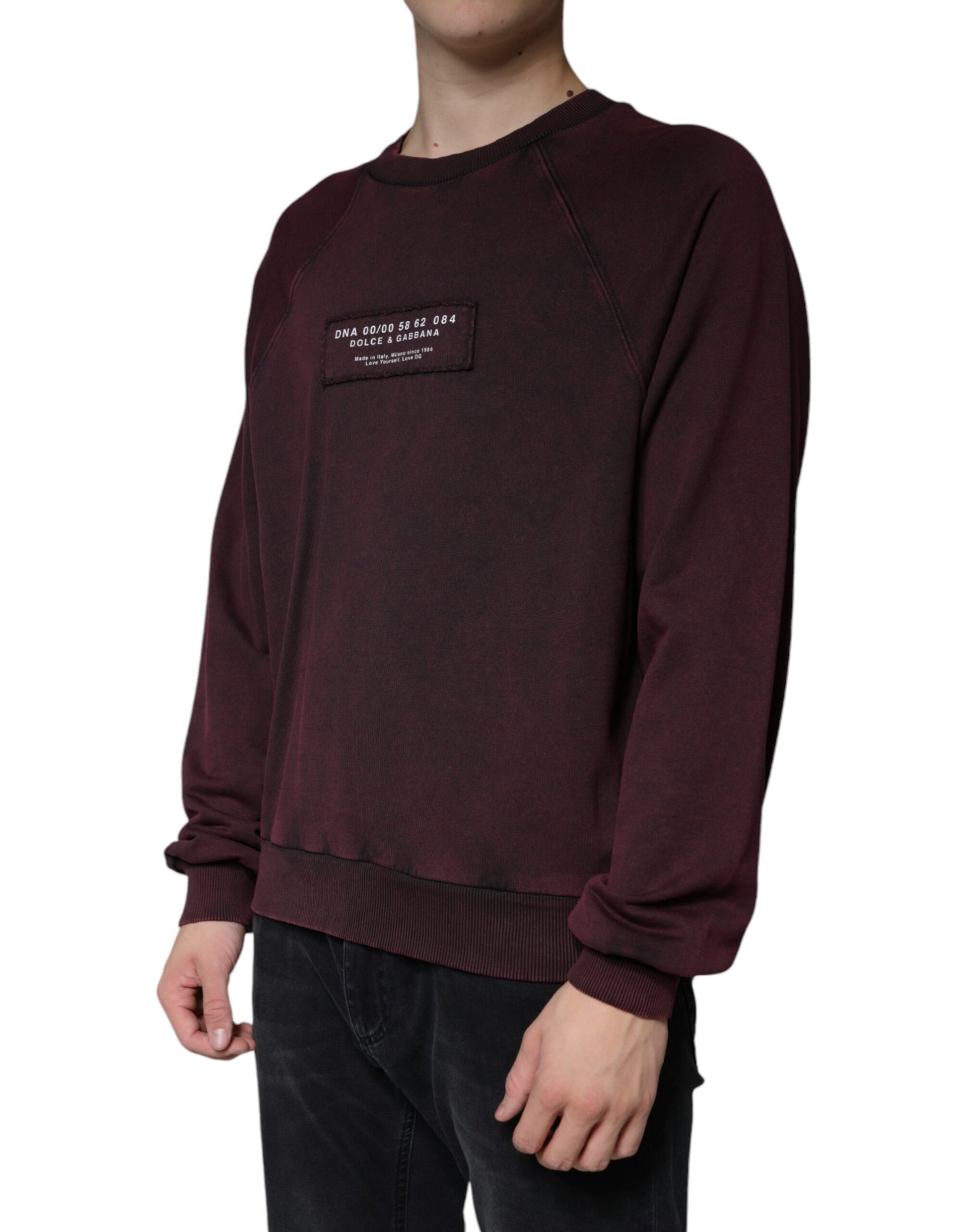 Maroon Logo Crew Neck Men Sweatshirt Sweater