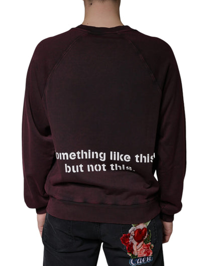  - Maroon Logo Crew Neck Men Sweatshirt Sweater