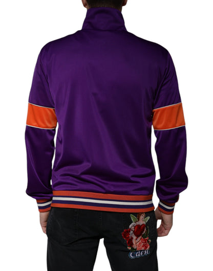  - Purple Polyester Full Zip Long Sleeve Sweater